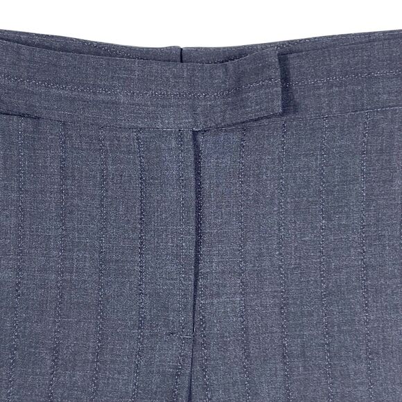 THEORY Tecila Wool Blend Dress Pants Size 10 Gray Pinstripe Straight Wide Leg - Picture 6 of 16